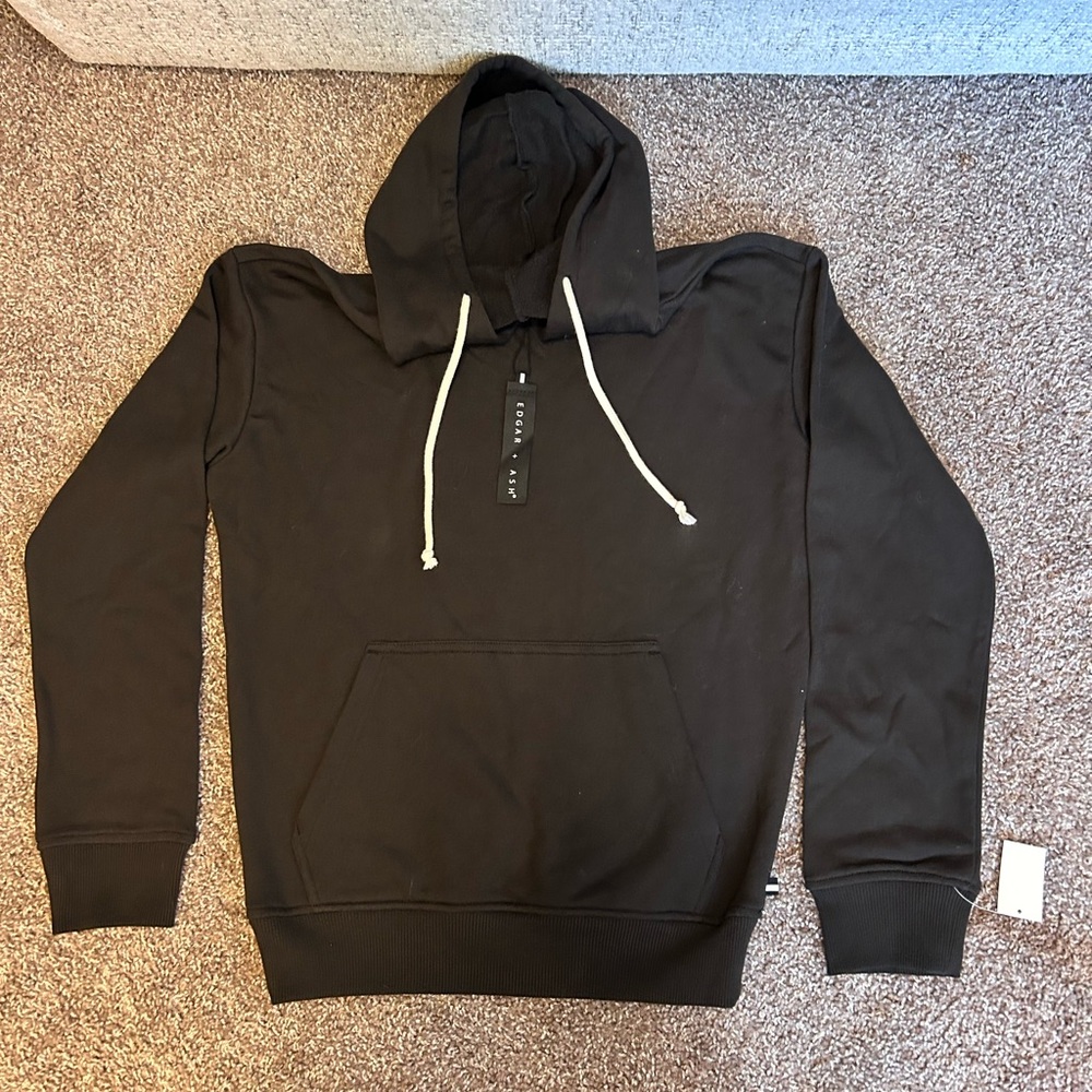 Black Hoodie with Drawstring by Edgar+Ash